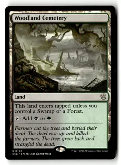 1x MTG Woodland Cemetery NM Normal R Commander: Lorwyn Eclipsed 176 - Image 1