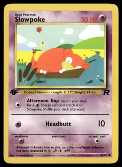2000 Pokemon Team Rocket SLOWPOKE 67/82 1st Edition WOTC Vintage NM - Image 1