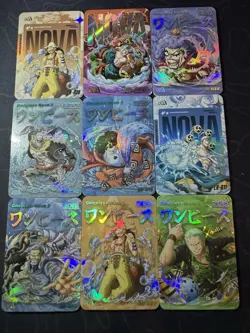 One Piece Set of 9 Collectible Character Anime SSR CR Magazine Manga Full Art - Image 1