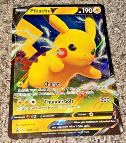 JUMBO Pikachu V Oversized Card SWSH061 Sword & Shield Promo Pokemon HOLO - Image 1