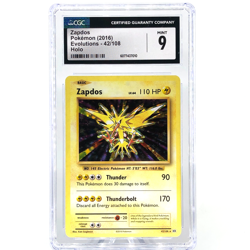 CGC 9 Pokemon Card Zapdos 42/108 Evolutions 2016 Holo English Karte [9] - Image 1