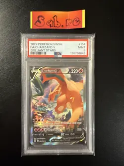 PSA 9 Charizard V Alt Art SWSH Brilliant Stars 154/172 Pokemon Card - Image 1