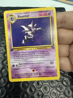 Vintage Pokemon 1st Edition Fossil Haunter Non-holo Rare Card 21/62 NM- - Image 2