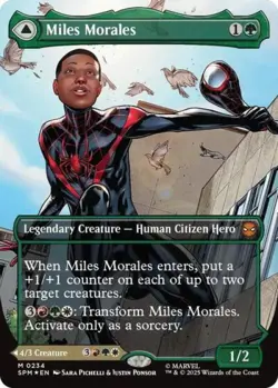 MTG English Miles Morales (0234) (Borderless) NM Foil Marvel's Spider-Man - Image 1