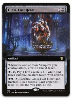 Glass-Cast Heart Extended Art Regular - Crimson Vow Commander MTG-NM - Image 1