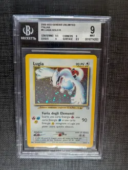 BGS Beckett 9 Lugia Holo Pokemon Neo Genesis 9/111 Italiano 2000 - Image 1