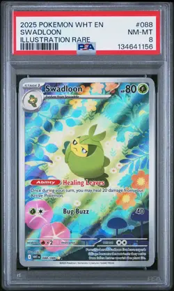 2025 Pokemon White Flare Swadloon #088 Illustration Rare PSA 8 - Image 1