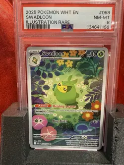 2025 Pokemon White Flare Swadloon #088 Illustration Rare PSA 8 - Image 2