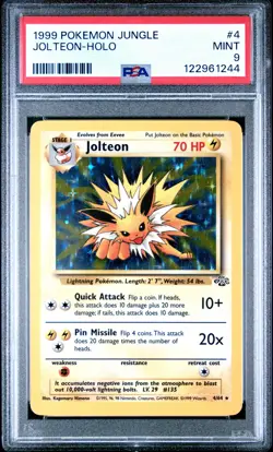 1999 POKEMON JUNGLE #4 JOLTEON-HOLO PSA 9 - Image 1