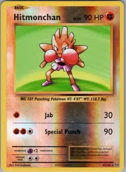 Hitmonchan Reverse Holo XY - Evolutions 62/108 MP-LP Pokemon Card - Image 1