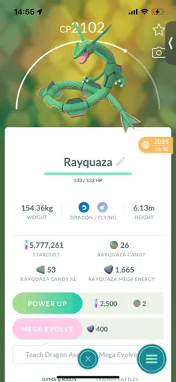 Pokemon Go Legendary Rayquaza ( Normal ) ( Reduced) - Image 1