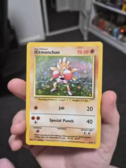 Pokemon TCG Hitmonchan Base Set 7/102 Holo Unlimited Holo Rare LP/Mp - Image 1
