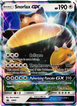 Pokemon TCG Snorlax GX SM05 SM Black Star Promos Holo MP/HP - Image 1
