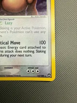 Slaking Holo Rare 13/108 ex Power Keepers Pokemon Card - Image 4