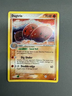 Dugtrio Holo Rare 5/100 ex Crystal Guardians Pokemon Card - Image 1