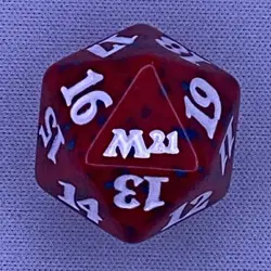 Magic MTG - Spindown / D20 / Life Counter - MAGIC 2021 CORE SET (M21) RED - Image 1