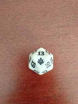MTG d20 Spindown 20-sided Life Counter die dice Throne of Eldraine White - Image 1