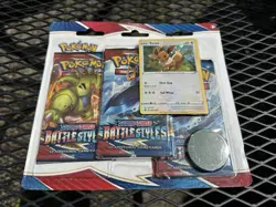 Pokemon TCG Sword & Shield Battle Styles 3 Pack Blister EEVEE Foil Promo Card - Image 1