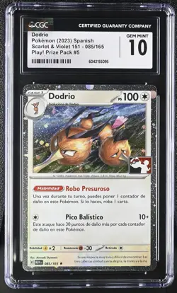 GEM MINT 10 CGC Dodrio 085/165 Spanish Prize Pack #5 2023 Pokemon TCG - Image 1