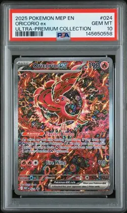 2025 POKEMON MEP EN-ME BLACK STAR PROMO #024 ORICORIO ex PSA 10 (UPC558 - Image 1