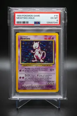Mewtwo Holo PSA 6 EX-MT 1999 Pokemon Base Set #10 WOTC Vintage Holo Rare - Image 1