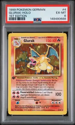 1999 POKEMON GERMAN 1ST ED #4 GLURAK-HOLO PSA 6 - Image 1