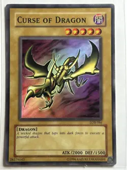 Curse of Dragon Super Rare The Legend of Blue Eyes White Dragon LOB-066 LP YuGiO - Image 1