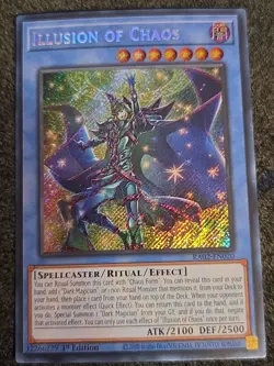 Yugioh Illusion of Chaos RA02-EN020 Secret Rare 1st Ed NM - Image 1