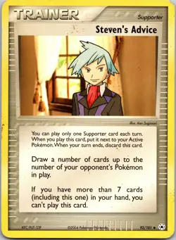 Steven's Advice Uncommon Hidden Legends 92/101 HP Pokemon TCG - Image 1