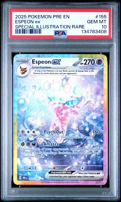 2025 POKEMON PRISMATIC EVOLUTIONS SPECIAL ILLUSTRATION RARE ESPEON EX PSA 10 - Image 1