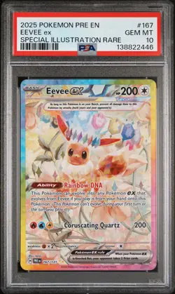 2025 POKEMON PRE EN-PRISMATIC EVOLUTIONS #167 EEVEE EX PSA 10 - Image 1