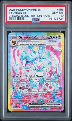 2025 POKEMON PRE EN-PRISMATIC EVOLUTIONS #156 SYLVEON EX PSA 10 - Image 1