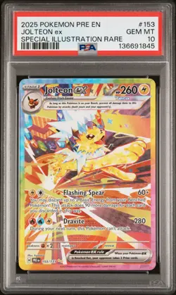 2025 POKEMON PRE EN-PRISMATIC EVOLUTIONS #153 JOLTEON EX PSA 10 - Image 1