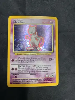 Mewtwo 010/102 Base Set Holo Pokemon TCG Very Clean - Image 2