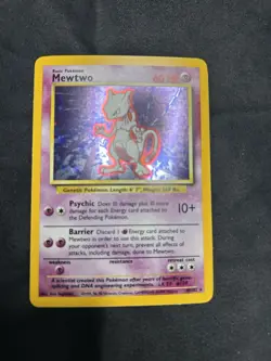 Mewtwo 010/102 Base Set Holo Pokemon TCG Very Clean - Image 3