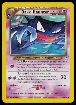 Pokemon Card - Dark Haunter Neo Destiny 36/105 Uncommon - Image 1