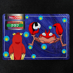 Pokemon Card Krabby 098 Topsun Nintendo Japanese Made in Japan F5231 - Image 2