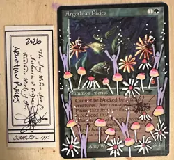 MTG Argothian Pixies Alter Altered Sketch Art Amy WEBER Magic - Image 1