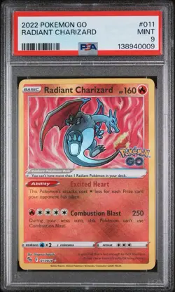 2022 CHARIZARD PSA 9 Radiant Pokemon Go #011 011/078 MINT - Last One! - Image 1