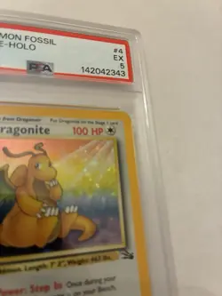 Pokemon TCG Dragonite Fossil 4/62 Holo Rare PSA 5 1999 English - Image 4