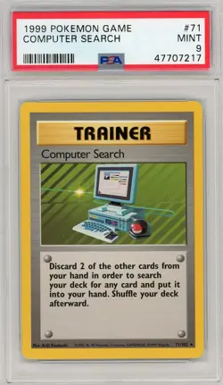1999 Pokemon Base Set Unlimited Computer Search Rare #71 PSA 9 MINT - Image 1