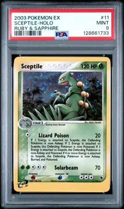 2003 POKEMON EX RUBY & SAPPHIRE #11 SCEPTILE-HOLO PSA 9 - Image 1