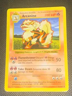 Arcanine 23/102 Shadowless - 1999 Base Set Pokemon Card - HP - Image 1