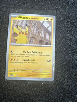 In Hand - Pikachu At The Museum Pokemon Card Jumbo Oversized - Natural History - Image 1