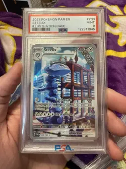 Pokemon TCG Steelix Paradox Rift Holo Card 208/182 PSA 9 Illustration Rare - Image 1