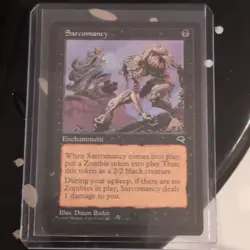 Magic: The Gathering Sarcomancy Enchantment 1997 Black Daren Bader Card - Image 2