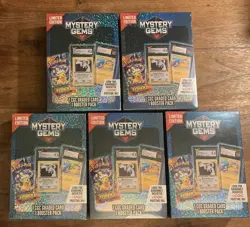 Lot of 5 Sealed Pokemon Mystery Gems Box (1 cgc graded card + 1 booster pack) - Image 1