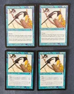 MTG 4X URZA'S DESTINY THIEVING MAGPIE JAPANESE + ENGLISH MAGIC THE GATHERING UNC - Image 1