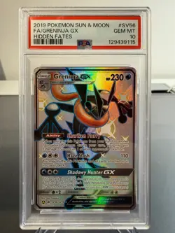 Pokemon TCG PSA 10 GEM MINT Greninja GX SV56/SV94 Hidden Fates English - Image 1