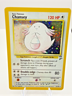 Chansey Holo Rare 3/130 Pokemon TCG Base Set 2 - NICE SWIRL LP+ - Image 1